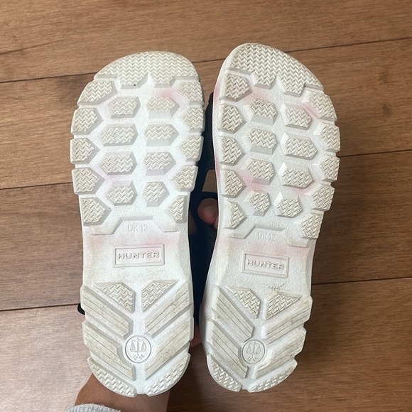 Hunter Kids' Mesh travel Sandals open toe Velcro straps black UK 12/US13 - Picture 8 of 11